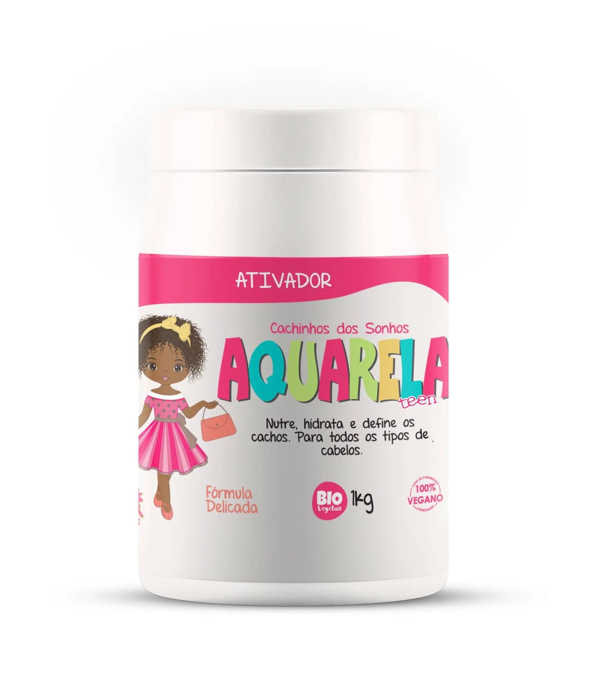 Ativador de Cachos Aquarela Teen Cachinhos dos Sonhos Biovegetais - 1kg - Trihair Cosméticos
